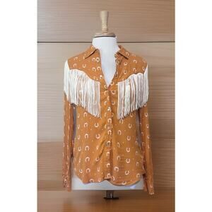 Idyllwind Miranda Lambert Long Sleeve Fringe Western Shirt Pearl Snap Sz Small